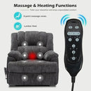 Power Lift Chair with Vibration Massage Heat for Elderly People, Dual Motor Electric Lay Flat Recliner Chair with Power-Remote, Standing Assistance Reclining, Chenille Dark Gray by CozyNest Decor