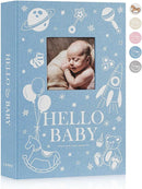 Lanpn Baby Photo Album 4x6 300 Pockets, Linen Newborn Bebe Ultrasound Photo Album with Memo Writing Area, Cover Photo Book, Picture Album for kids, Baby Boy Memory Book Keepsake Blue by TinyTreasures Baby Boutique