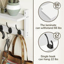 AMBIRD 34.2" L Wooden Wall Coat Hooks with Shelf - Versatile and Decorative Wall-Mounted Storage - 10 Hooks for Hanging Coats, Hats, Keys, Bags, Scarves - Ideal for Entryways, Bedrooms, Closets(White) by CozyNest Decor