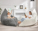 Hobestluk 3 in 1 Bean Bag Chair Giant Bean Bag Chairs for Adults with Plaid Cover Convertible Bean Bag Floor Cushion with Machine Washable Cover for Living Room (Plaid Grey) by CozyNest Decor