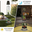 47.2'' Outdoor Metal Solar Floor Lamps with 2 Plant Stand Hummingbird Solar Lights Waterproof Solar Powered Street Lights Garden Decorative Lantern for Yard Pathway Deck Patio Porch Driveway Decor by GreenHaven Gardens