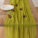 Moss Green Cheesecloth St Patricks Day Table Runner Gauze 120 Inch 10 FT Rustic Boho Cheese Cloth Runner for Wedding Baby Shower Bridal Shower Long Sheer Home Decorations by CozyNest Decor