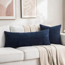 Fancy Homi 2 Packs Navy Blue Decorative Throw Pillow Covers 20x20 Inch for Living Room Couch Bed Sofa, Rustic Farmhouse Boho Home Decor, Soft Corss Corduroy Patchwork Accent Cushion Case 50x50 cm by CozyNest Decor