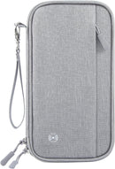 Passport Holder Family RFID Blocking Passport Wallet, RFID Travel Document Organizer for Women Waterproof Passport Wallet, Men Portable Case for Cards Credit Cards with Lanyard (Grey-Medium) by TinyTreasures Baby Boutique