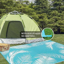 Pauwer Waterproof Outdoor Rug 8x10, Reversible Plastic Straw Patio Camping Rug, Indoor Outdoor RV Mat Carpet for Deck, Camper, Porch, Balcony, Backyard, Picnic, Leaf Teal by GreenHaven Gardens