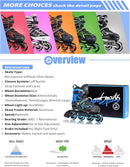 2PM SPORTS Vinal Girls Adjustable Flashing Inline Skates, All Wheels Light Up, Fun Illuminating Skates for Kids Men Adult Women and Boys by TinyTreasures Baby Boutique
