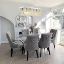 Modern Rectangular Crystal Chandeliers,8 Lights Rectangular Pendant Light Fixture,Adjustable Height K9 Crystal Chandelier for Dining Room L40''xW10''xH10'' by CozyNest Decor