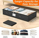 SpaceWhisper 90L Under Bed Storage Containers, 6-Pack Storage Bins with Clear Top, Foldable Closet Organizers and Storage with Label Holder for Clothing, Blankets, Comforter & Pillows(Black) by CozyNest Decor
