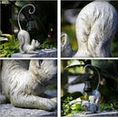 Laughing Cat Figurine with Solar-Powered LED Light, 15.7 Inches Tall Marble, Perfect for Gift Garden Decor or Housewarming for Cat Lovers. by GreenHaven Gardens