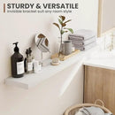 36 Inch Floating Shelves, 8 Inch Deep Floating Shelves for Wall, Hanging Shelf with Invisible Brackets, Deep Shelves for Bathroom, Bedroom, Living Room, White, Set of 2 by CozyNest Decor