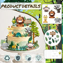 22PCS Safari Animal Cake Toppers & Wild One Birthday Decorations - Jungle Cake Topper with Leaves for Animal Themed Birthday Party Decorations, Safari Cake Decorations for Zoo Theme Cakes Accessories by TinyTreasures Baby Boutique