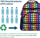 Wildkin ECO rPET 17-inch Large Backpack – Sustainable, Padded, Adjustable – Rainbow Hearts by TinyTreasures Baby Boutique