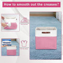 13x13 Cube Storage Bins, Collapsible Fabric Storage Box, 4 Pack Closet Baskets with Handles for Organizing, Shelf, Toys, Clothes, Home, Office, Nursery (Pink&White) by CozyNest Decor
