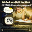 Kids Alarm Clock with Night Light for Kids, Small Digital Alarm Clocks for Bedrooms, Routine Builder, Cute Cat Alarm Clock with Sleep Training, Snooze, 12/24H, Date & Day, Temperature, USB Port by TinyTreasures Baby Boutique