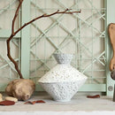 Cast Iron Decorative Vase, Dried Flower Rustic Vases, Wabi Sabi Vase for Modern Home Decor, Living Room, Shelf Decor, Enterway, Wedding, Office, Table, Bedroom, Kitchen, 8.86" H (White) by CozyNest Decor