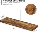 Floating Shelves - 10.3 Inch Deep Wall Shelf for Decor & Storage - Wall Mounted Display Shelving with Invisible Heavy-Duty Metal Bracket - 36" W x 10.3" D x 1.8" H - Set of 1 - Rustic Brown by CozyNest Decor