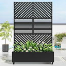 Casaphoria Metal Raised Garden Bed with Trellis and Wheels, 72"x47"x16" Planter Box for Climbing Plants, Vegetables & Vines, Features Drainage Holes and Privacy Screen, Black(Parallel&Harold) by GreenHaven Gardens