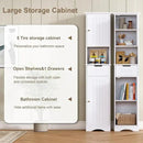 ChooChoo 67" Tall Bathroom Storage Cabinet Freestanding with Adjustable Shelves, Narrow Storage Linen Cabinet with 2 Doors and 1 Drawers for Bathroom, Living Room, Kitchen, White by CozyNest Decor