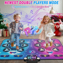 Rechargeable Dance Mat - Double User Play Mat with Extra Large Size (59*38 in), Dancing Music, Challenge Game, Piano Mode, LED Lights, Christmas Birthday Gift for Kids Girls Boys 3-12 Year Old by TinyTreasures Baby Boutique