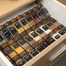 Yangbaga 34Pcs Glass Spice Jars with Labels-4oz Acacia Wood Lid Square Spice Containers with Pepper Grinder Lids &Funnel,Seasoning Jars for Rack Cabinet Drawer by CozyNest Decor
