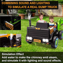 24V Ride On Dump Truck, 24inch-2 Seater Ride On Car for Kids w/Remote Control 4WD/2WD Up to 5 Mph, 24v Ride on Toys for Big Kids w/Electric Dump Bed Extra Shovel Traffic Cones (Green) by TinyTreasures Baby Boutique