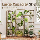Bamworld Large Plant Shelf Plant Stand Indoor Hanging Tall Outdoor Plant Holder Wood for Multiple Plants Plant Rack for Living Room Garden Balcony Flower 17 Pots Wide by GreenHaven Gardens