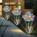 Homight Solar Metal Agave Butterfly Flower Stick Garden Sculpture - Outdoor Christmas Lights With Swaying Butterfly Sunflower - Solar Outdoor Gift (3 PCS Blue) by CozyNest Decor