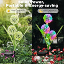4 Pack Solar Garden Lights, Solar Flowers Lights with 4 Blooming Dandelion Flowers, Waterproof Solar Lights Outdoor for Yard Porch Patio Backyard Pathway Gardening Gifts, 2 Lighting Modes by GreenHaven Gardens