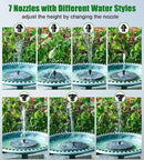 SZMP Solar Fountain Upgraded, 4W Bird Bath Fountain Pump with 7 Colors Lights, 7 Nozzle & 4 Fixer, 4000 Battery, Solar Water Fountain for Garden, Pool, Pond, Fish Tank by GreenHaven Gardens