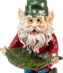 Alpine Corporation 16" Tall Outdoor Garden Gnome and Bird Feeder Yard Statue Decoration by GreenHaven Gardens