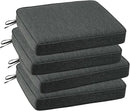 Outdoor Square Corner Seat Cushion, 19"x19"x3", Set of 4, Non Slip Seat Cushion Pads with Removable Cover for Patio Furniture, Garden Yard Lawn, Charcoal Gray by GreenHaven Gardens
