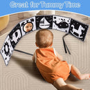 Black and White High Contrast Toys for Baby 0-3 3-6 Months Infant Tummy Time Soft Book Sensory Musical Toy 0-2-4-6 Month Babies Brain Development Montessori Crinkle Book Mirror Newborn Shower Gifts by TinyTreasures Baby Boutique