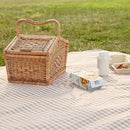 ESLA Cute Gingham Picnic Blanket, Waterproof Foldable, in Large 80x60in and Extra Large 80x80in, Portable Compact Beach Blanket, Oversized XL Outdoor Mat, Tan Gingham by TinyTreasures Baby Boutique