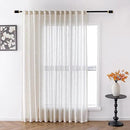 MYSKY HOME Linen Curtains for Living Room, Natural Semi Sheer Curtains & Drapes 84 inches Length 1 Panel Set Farmhouse Country Boho Style Back Tab Draperies for Sliding Glass Door, 100" Wide, Linen by CozyNest Decor