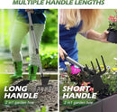 Walensee 2 in 1 Hoe Garden Tool, 63 Inch Garden Hoe Cultivator and 5-Tines Rake with 37-63 Inch Adjustable Long Handle, Weeding Tools Hand Tiller for Yard Lawn Flower Beds Planting Gardening Digging by GreenHaven Gardens