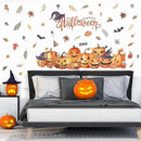 clothmile 38.18 x 36.15 Inch Halloween Wall Decals Halloween Pumpkins Bat Leaves Wall Stickers Removable Halloween Peel and Stick Sticker for Halloween Party Supplies Home Window Decor by CozyNest Decor