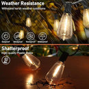 Bosceos Solar String Lights Outdoor with Remote, 27FT Solar Powered LED Lights for Outside with 16 Shatterproof ST38 Bulbs, Dimmable Light String, Patio Hanging Light for Backyard Garden Party Decor by GreenHaven Gardens