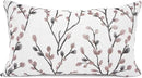 YOUR SMILE Classical Embroidery Jacquard Farmhouse Oblong Rectangle Chenille Red Leaf Decorative Throw Pillow Case,12x20 inch by CozyNest Decor