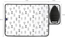 Encasa Homes Ironing Mat/Pad (Small 28"x20") with 3mm Padding & Silicone Iron Rest for Steam Pressing on Tabletop or Bed - Heat Resistant, Portable, Quilting & Travel Blanket - Black Arrow by CozyNest Decor