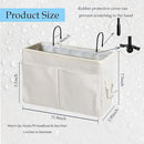 Bedside Caddy Organizer & Bedside Storage Basket Multi-Function Organizer for Bunk, Hospital Beds, Dorm Bed Rails,| Holds Magazines, Books, Glasses, Phone | Space-Saving (White 2 Pack) by CozyNest Decor