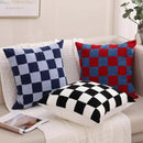 Alysheer Checkered Embroidered Decorative Throw Pillow Covers 18"x 18" Set of 2, Classic Chic Navy Blue Plaid Tufted Patterned Cotton Canvas Cushion Case for Sofa Couch Bed Living Room by CozyNest Decor
