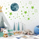 Luminous Wall Decals Ceiling Stickers Glow in The Dark Moon and Stars Starry Sky Shining Decals Room Decoration Perfect Gifts for Kids Bedroom Bedding Room, 1 Moon + 436 Stars and Dots by CozyNest Decor