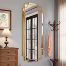 Kelly Miller Large Gold Full Length Mirror for Wall, 60"x30" Full Body Mirror Beveled Scalloped Modern Elegant Home Decor for Bedroom Living Room Bathroom Dressing Room Entryway Hallway by CozyNest Decor