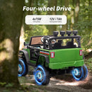 4WD Kids Ride on Car Truck, 12V 7Ah Kids Electric Vehicles Car Ride on Toy w/Remote Control - Army Green by TinyTreasures Baby Boutique