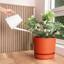 Elly Décor 8 inch Plastic Cylinder Planter Pot with Self-Watering Saucer and Drainage Hole,Lightweight & Extremely Durable, 8"x 8", Terracotta by CozyNest Decor