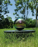 Rainbow Gazing Globe Mirror Ball in Stainless Steel, Shiny Hollow Sphere Sparkling Housewarming Outdoor Ornament (6 Inch) by CozyNest Decor