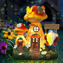 Solar Garden Statue Lights Mushroom Fairy House Figurine, Outdoor Memorial Garden Ornaments Waterproof Decoration for Outside Patio Yard Lawn Decor by CozyNest Decor