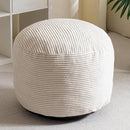 HIGOGOGO Round Stuffed Pouf Ottoman, Corduroy Poufs with Foam Chunk Filling, Furry and Fluffy Pouf Foot Stool Storage Ottoman, 26 X 18 Floor Poufs Foot Rest for Living Room, Beige by CozyNest Decor