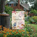 Religion Garden Flag I Will Sing of the Goodness of God Lawn Porch Bible Verse Decor Small Double Sided Burlap art Stained Glass Style Garden Flags 12 x 18 Inch for Outside by GreenHaven Gardens