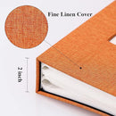 Vienrose Linen Photo Album 300 Pockets for 4x6 Photos Fabric Cover Photo Books Slip-in Picture Albums Wedding Baby Orange by TinyTreasures Baby Boutique